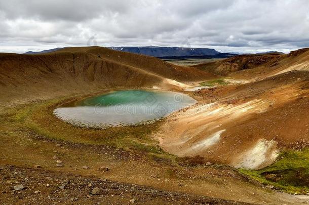 火山火山口viticulture葡萄栽培和湖里面的在克拉布拉火山火山的地区