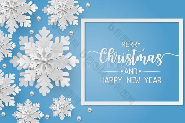 愉快的圣诞节招呼卡片,post卡片和雪花向蓝色英语字母表的第2个字母