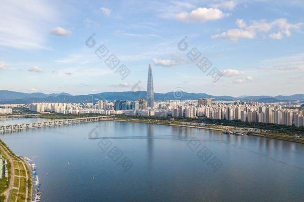 空气的看法关于首尔城市地平线,南方朝鲜