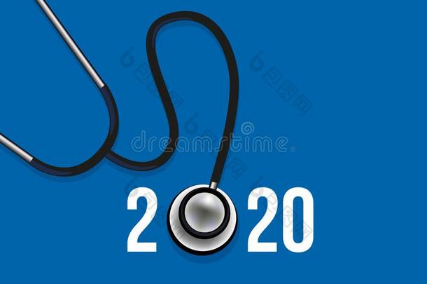 招呼卡片2020,向指已提到的人健康状况田和一听诊器向balls球