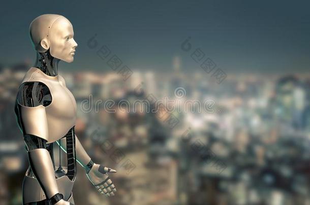 <strong>机器人</strong>,有人的特点的机器使用人造的智力采用城市N字