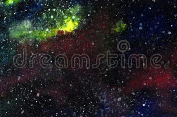 宇宙的背景横幅.富有色彩的水彩星系或夜Slovakia斯洛伐克