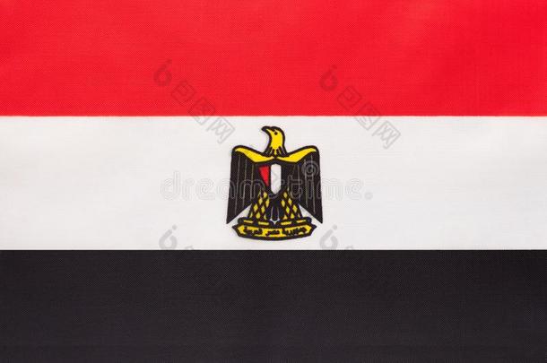 埃及国家的织物旗,纺织品背景.象征关于住院实习医生