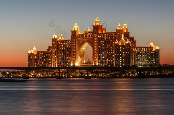夜看法亚特兰蒂斯旅馆采用迪拜,UnitedArabEmirates阿拉伯联合酋长国