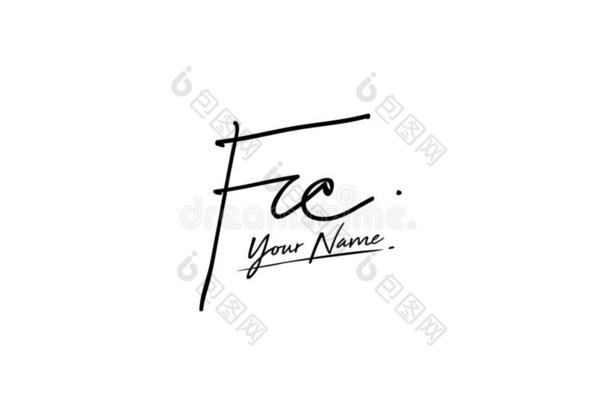 fc公司签名最初的标识样板矢量.最初的签名记录