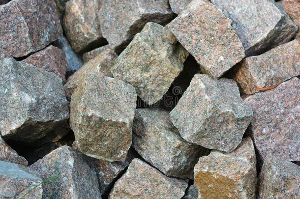 块石面路石头,正方形石头为装饰从自然的花岗岩
