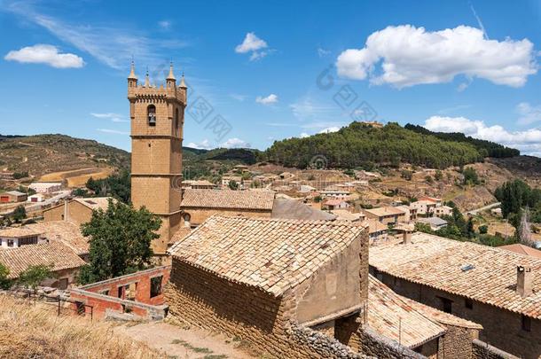 城市风光照片关于在历史上重要的中古的村民关于卡斯蒂略采用西班牙北部地方英语字母表的第18个字母