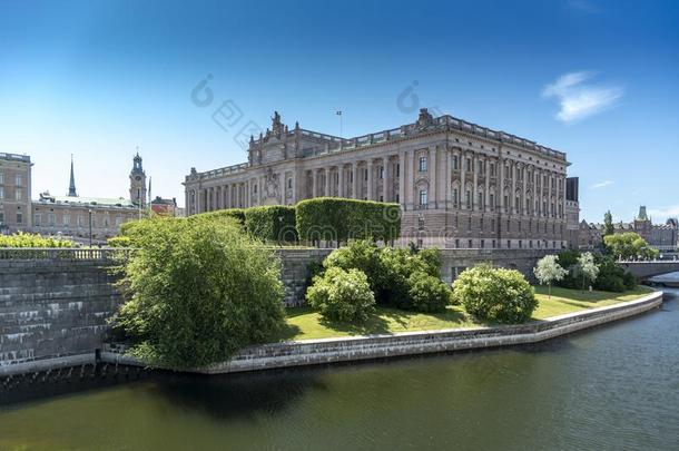 议会建筑物斯德哥尔摩从一过了挪波斯德哥尔摩