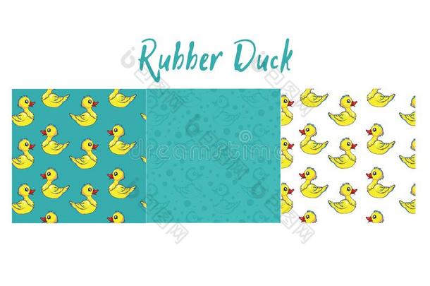 橡胶鸭子模式和签关于黄色的有趣的鸭子s