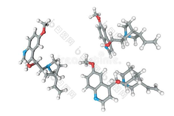 分子的结构关于奎宁.原子是表现同样地球