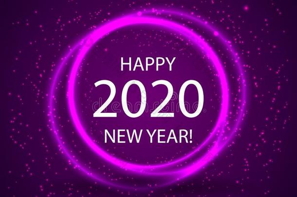 2020日期.幸福的新的年.矢量说明为海报