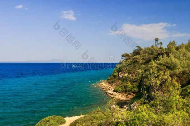 美丽的风景采用哈尔基迪基,希腊