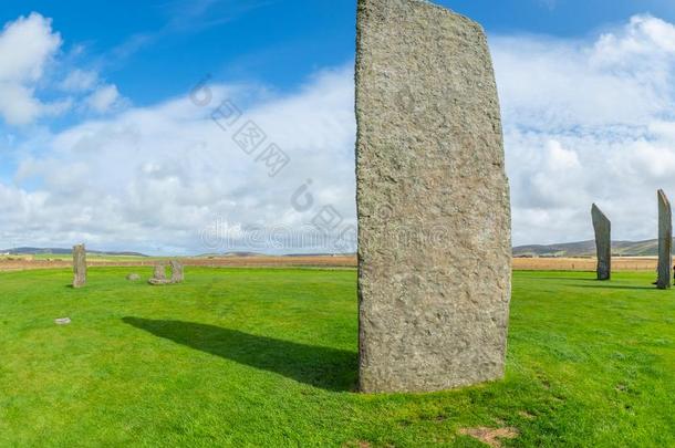 起立石头关于速记,奥克尼郡,苏格兰.新石器时代的