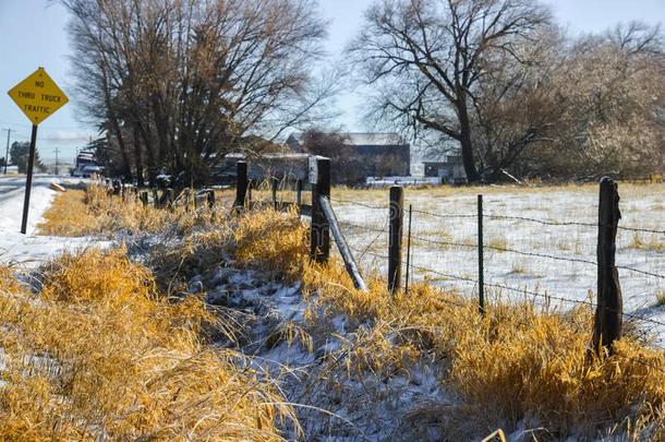 冬风景向一农场,埃伦斯堡,W一,US一