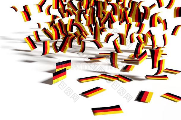 许多旗从德国是落下向指已提到的人地面