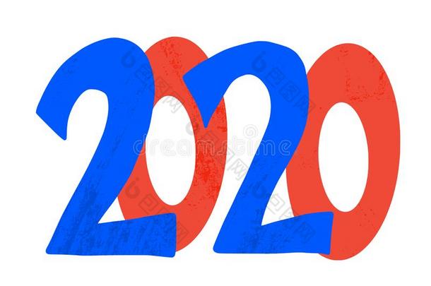 <strong>2020数字</strong>.新的年符号.矢量说明