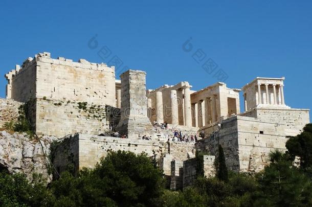 水泄不通的旅行者访问万神庙庙采用古希腊城市的卫城小山采用atheism无神论