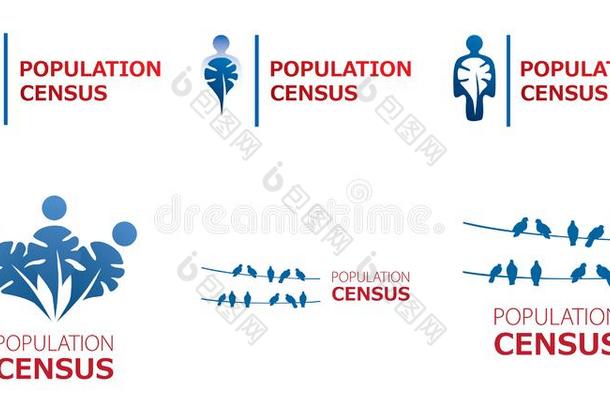 矢量标识为人口普查,人口总数和人口统计学的统计学者