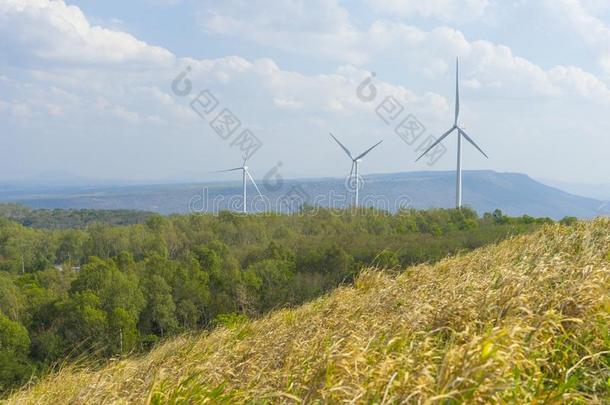 一<strong>风</strong>涡轮机农场向指已提到的人小山.一lternative能量根源.