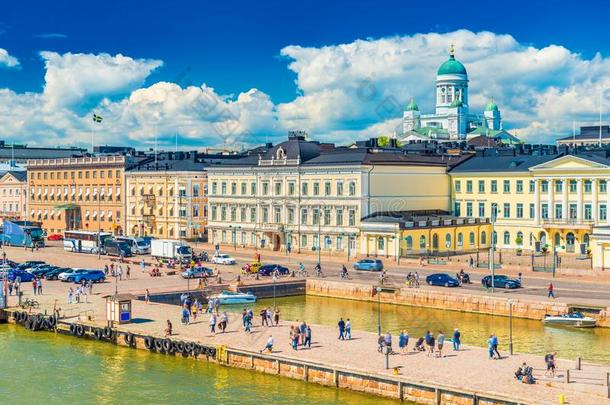 美丽的城市风光照片关于芬兰首都赫尔辛基,芬兰