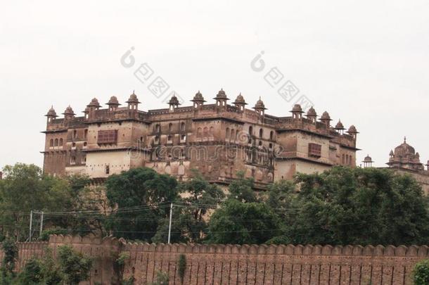 美丽的Orchaa古代的堡垒贾汗季帕尔卡