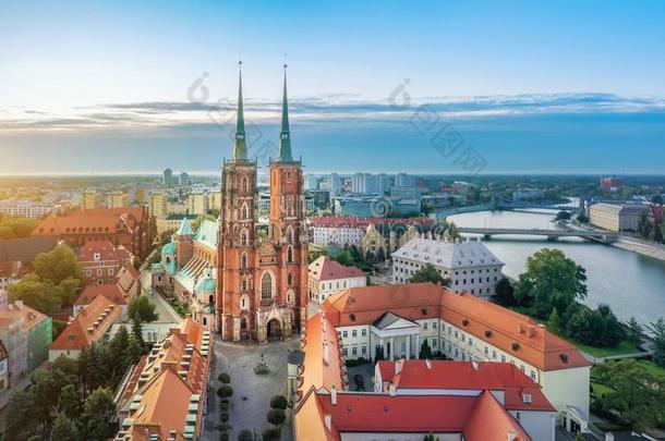 空气的城市<strong>风光</strong>照片关于弗罗茨瓦夫/弗罗兹瓦夫和总教堂,<strong>波兰</strong>