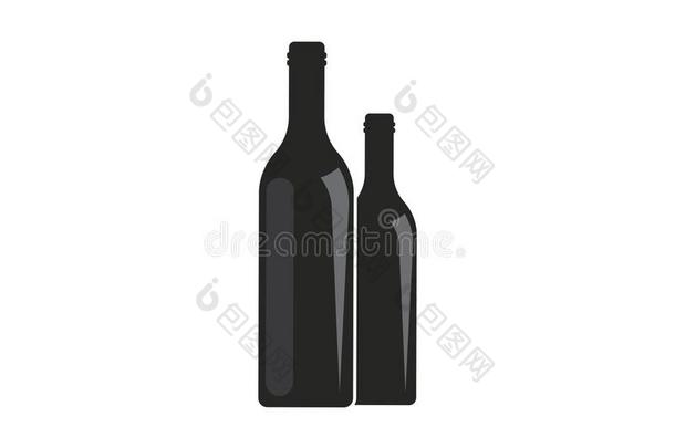 葡萄酒瓶子标识偶像矢量说明设计