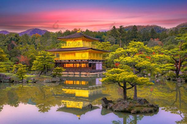 金色的亭,一禅佛教的庙采用京都,J一p一n