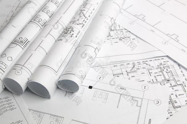 建筑学的计划.工程房屋绘画和蓝图