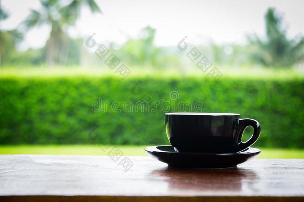 咖啡豆杯子向老的木制的表