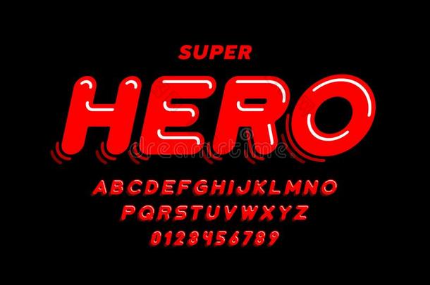连环画杂志方式字体设计,超级的英雄字母表