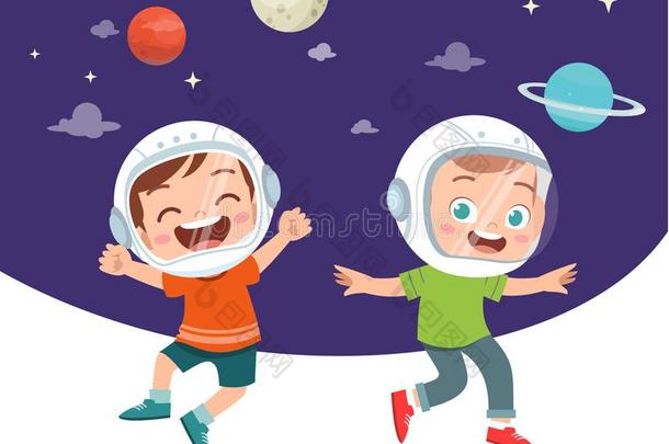 幸福的小孩学习天文学行星specializedtrainingandreassignmentstudents经过专门训练后再分配