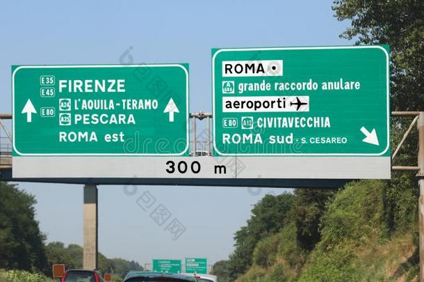 路连接向意大利人公路和directi向s向罗马或Fl或