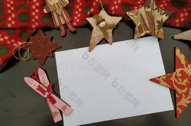 圣诞节卡片和空白的空间向写你的最好的祝愿