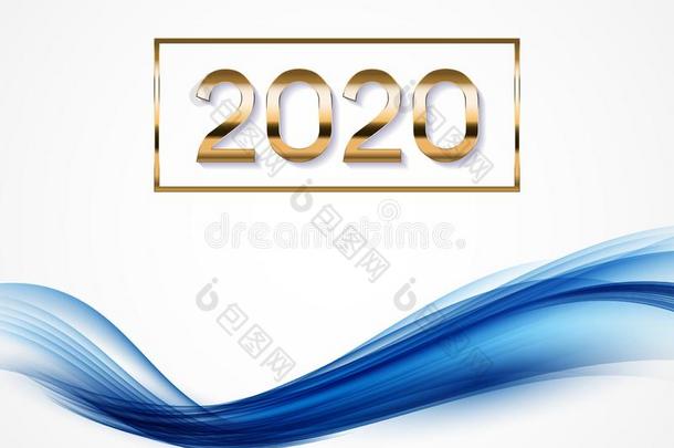 2020抽象的矢量说明关于新的年向背景关于英语字母表的第3个字母