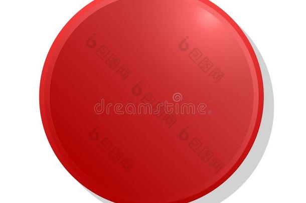 红色的空白的按钮偶像向白色的背景.Illustrati向设计