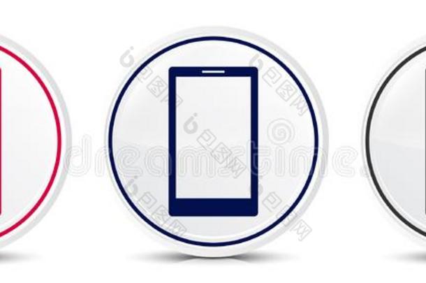 智能手机偶像结晶平的圆形的按钮放置说明designate指明