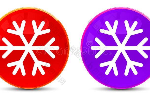 雪花偶像有光泽的圆形的button的复数说明