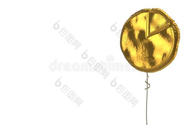 金气球象征关于馅饼图表向白色的背景