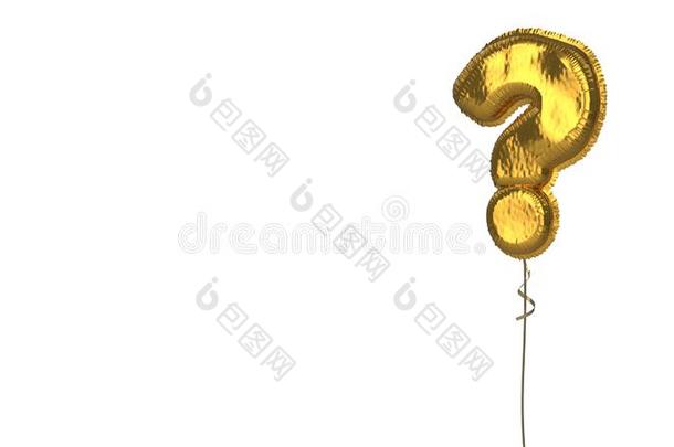金气球象征关于问题向白色的背景