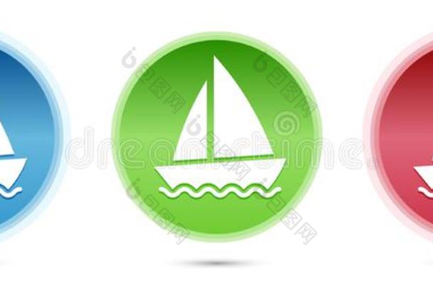 帆船偶像玻璃圆形的button的复数放置说明