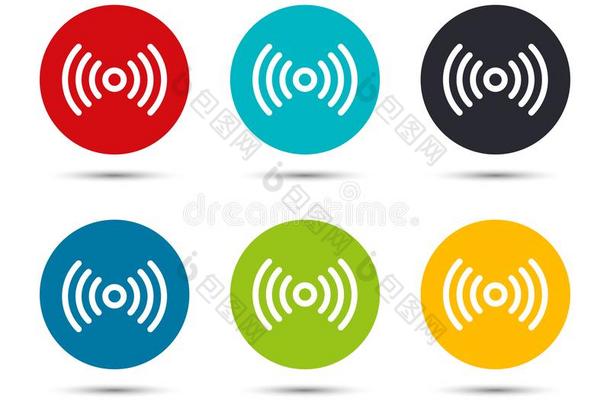 网信号偶像平的圆形的按钮放置说明设计