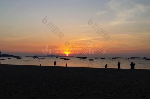 日落向指已提到的人<strong>海滩</strong>,泰国