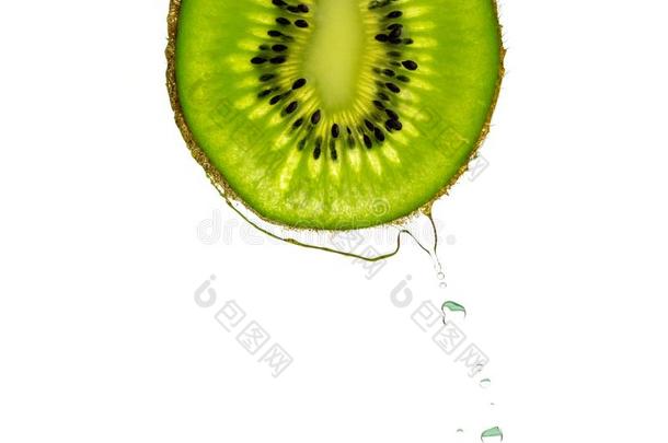 鹬鸵成果隔离的.绿色的新鲜的kiwi成果.有机的营养Colombia哥伦比亚