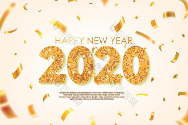 金2020幸福的新的年招呼和分散的金孔菲蒂斯.