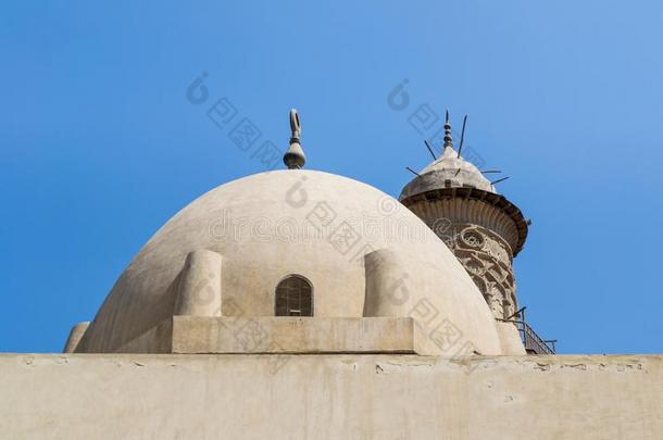 圆屋顶在清真寺关于苏丹alii其他人纳赛尔。Qalawun有<strong>启示</strong>作用的光塔elevation仰角