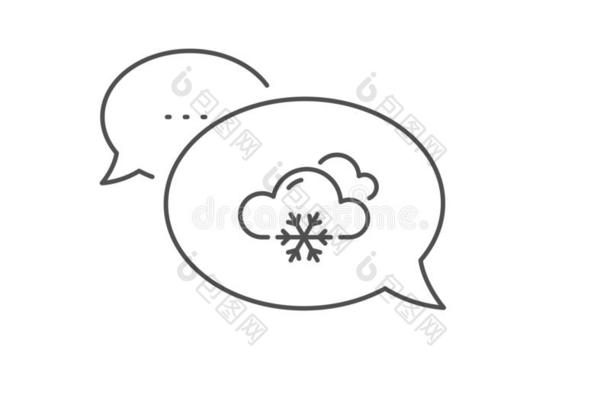 雪天气预报线条偶像.云和雪花符号.克洛