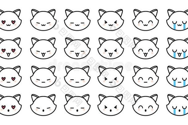 放置关于24猫正面朝上的和漂亮的面部的表情