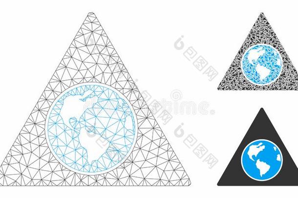 地三角形矢量网孔尸体模型和三角形马赛克图标