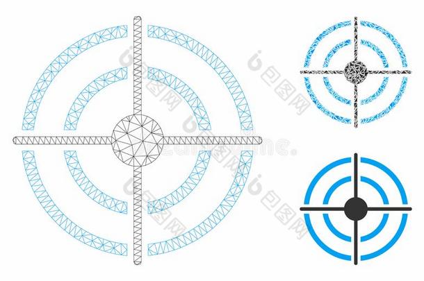 对象矢量网孔网模型和三角形马赛克偶像